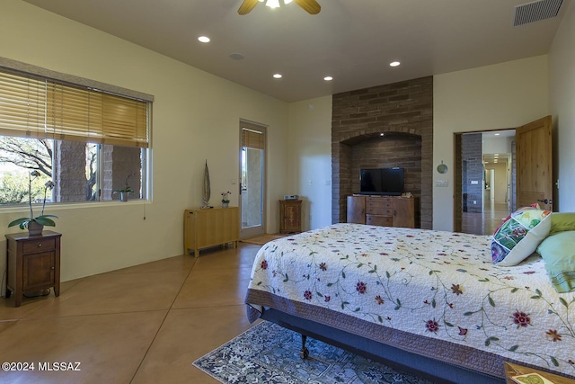 bedroom with concrete flooring