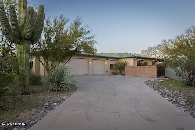 view of front of house featuring a garage