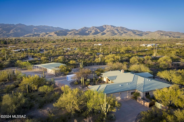 aerial view with a mountain view