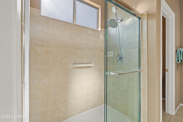 bathroom featuring walk in shower