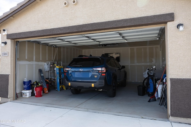 view of garage