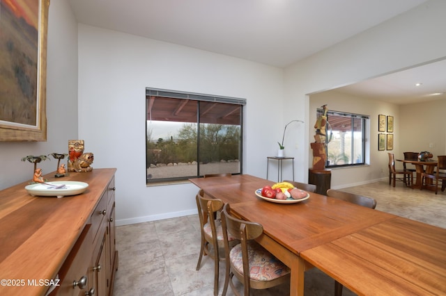 view of dining space