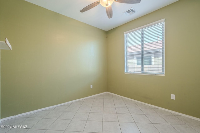 spare room featuring ceiling fan