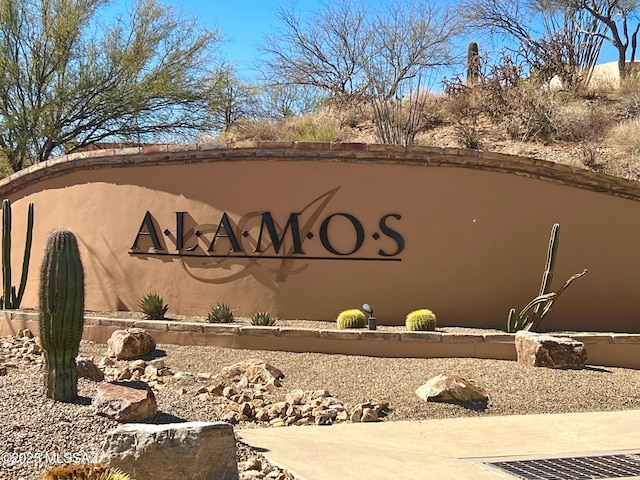 view of community sign