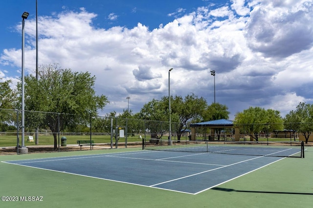 view of sport court with a gazebo