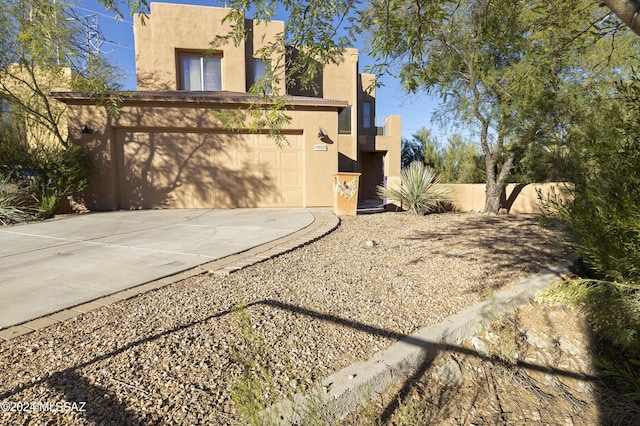 view of side of home with a garage