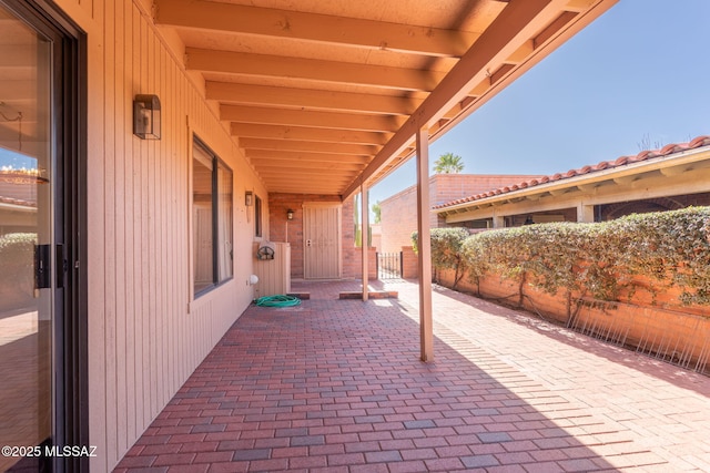 view of patio with fence