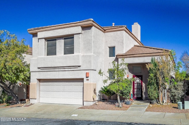 view of front facade featuring a garage