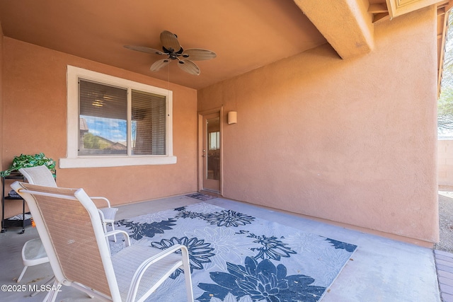 view of patio / terrace with ceiling fan