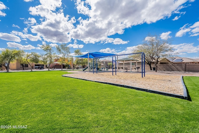 community play area featuring a yard