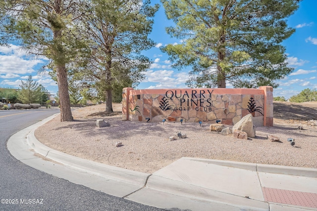 view of community sign