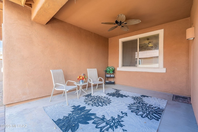 view of patio / terrace with a ceiling fan