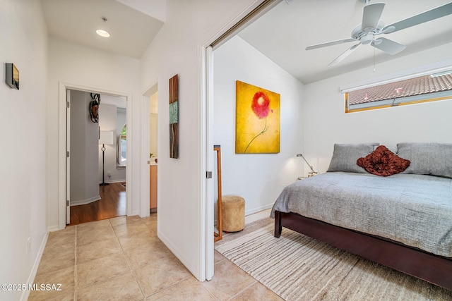 view of tiled bedroom