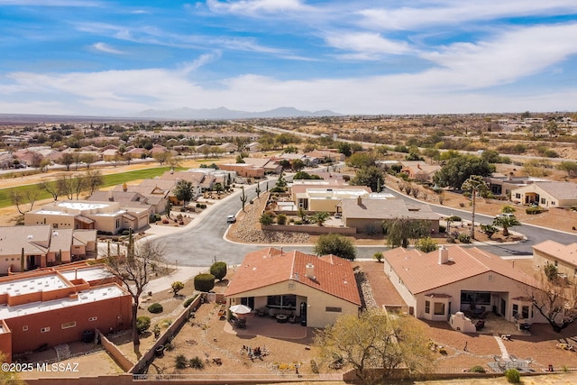 bird's eye view featuring a mountain view