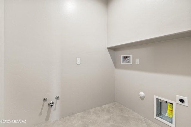 laundry area featuring washer hookup, laundry area, hookup for a gas dryer, and electric dryer hookup