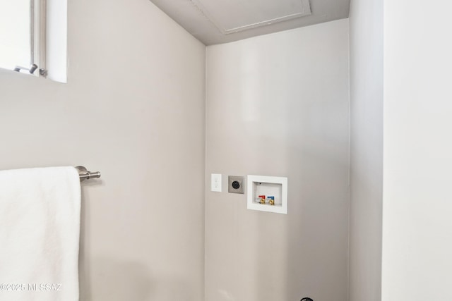 washroom with laundry area, washer hookup, and hookup for an electric dryer