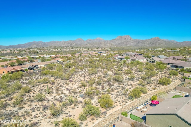 property view of mountains with a residential view