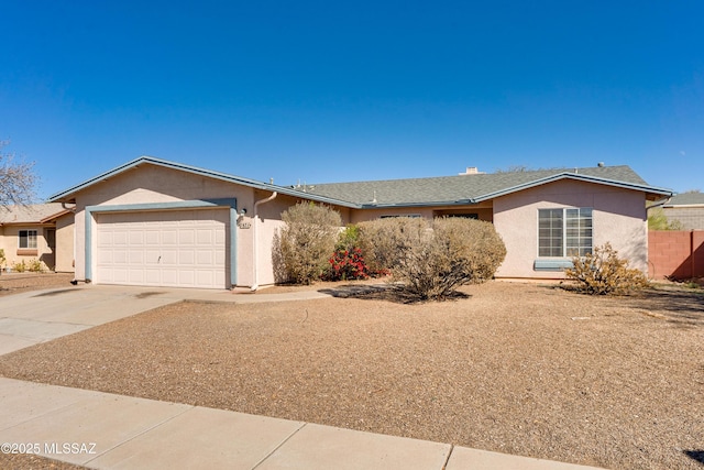 single story home with a garage