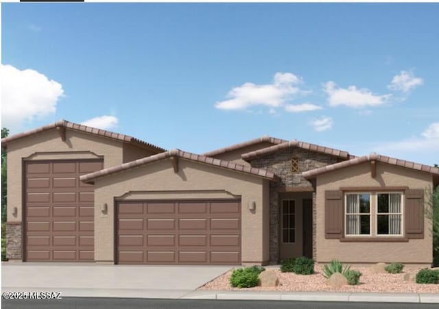 view of front of home with a garage