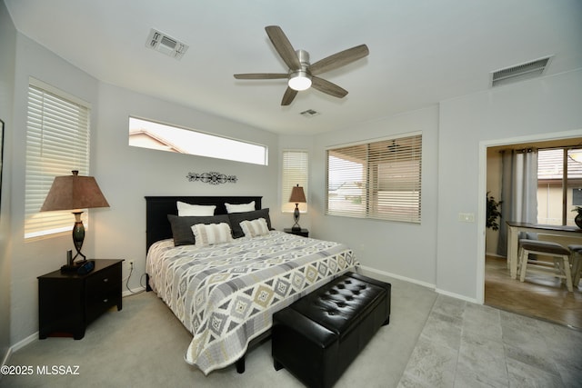 bedroom with ceiling fan