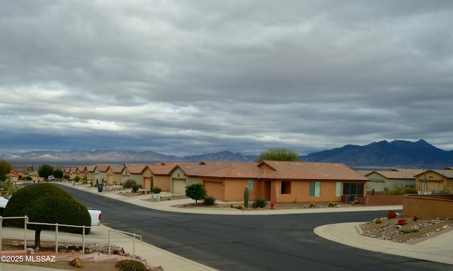 view of road featuring a mountain view