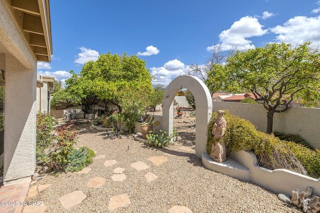 view of patio featuring a fenced backyard