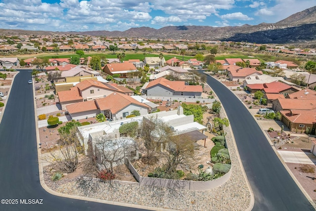 aerial view with a residential view and a mountain view