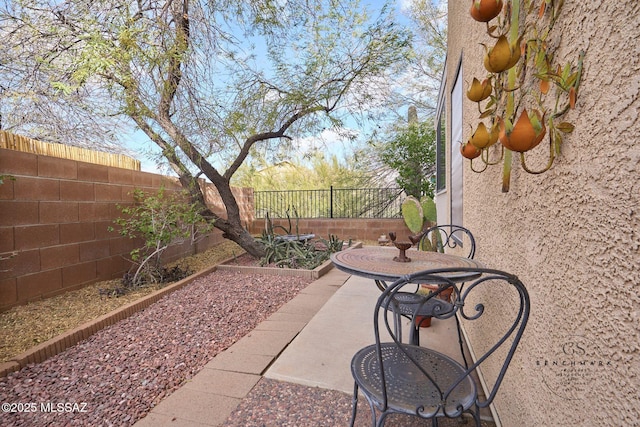 view of patio / terrace with a fenced backyard