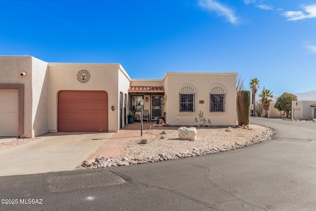 adobe home with a garage