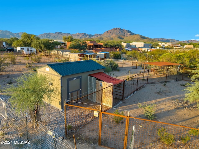 exterior space with a mountain view