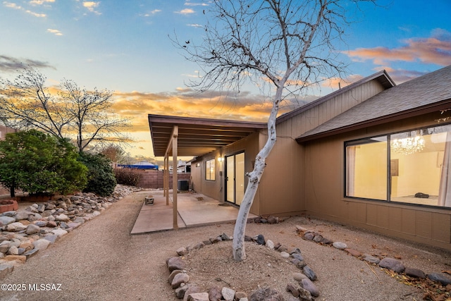 exterior space featuring a patio and central AC unit