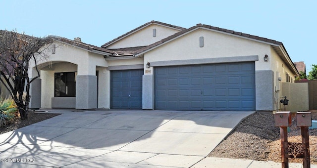 view of front of house with a garage