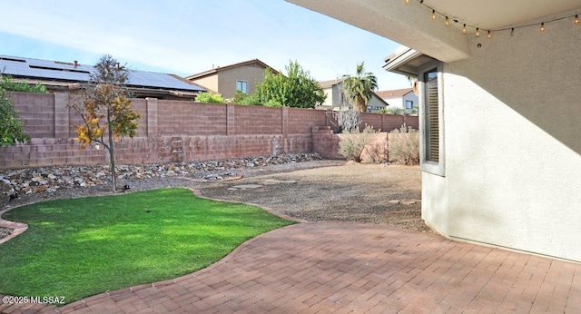 view of yard with a patio area