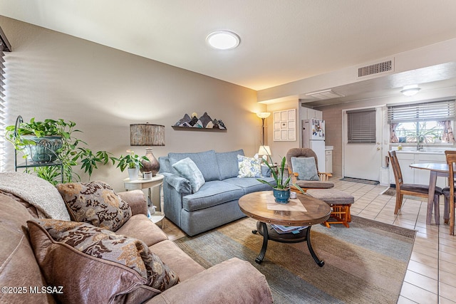 view of tiled living room