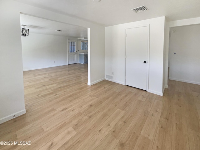 empty room featuring light wood-type flooring