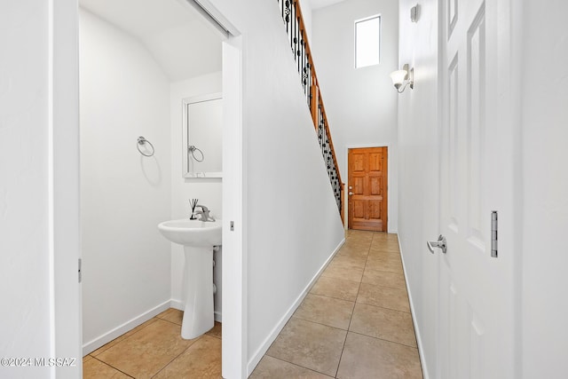 bathroom featuring sink and tile patterned floors