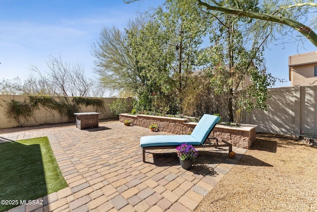 view of patio / terrace featuring a fenced backyard