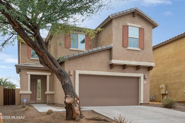 view of front facade with a garage