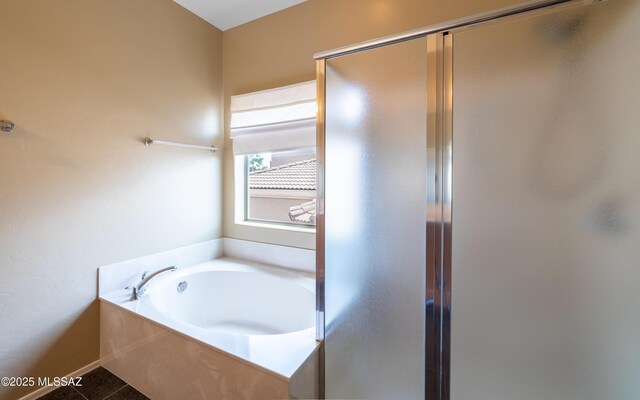 13289 E Wranglers Rest Dr, Vail, AZ 85641 - full bath with a shower stall, a bath, and tile patterned flooring