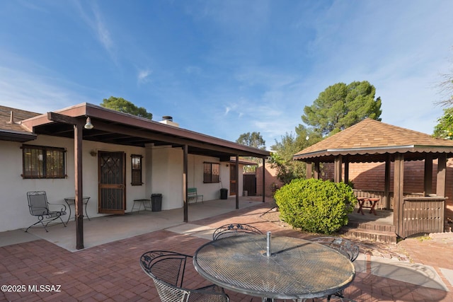 view of patio / terrace featuring a gazebo