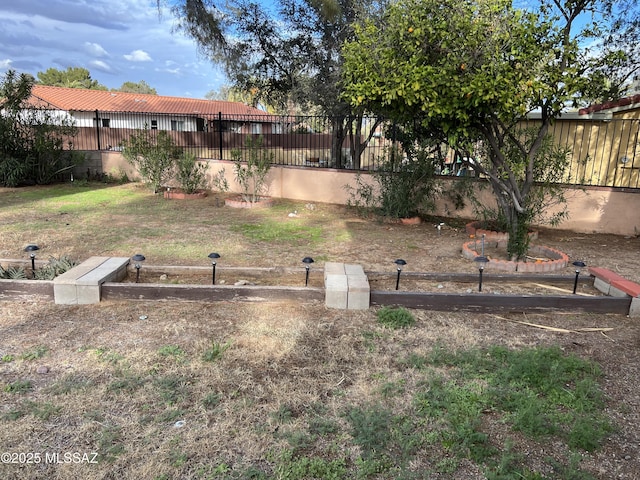 view of yard featuring fence