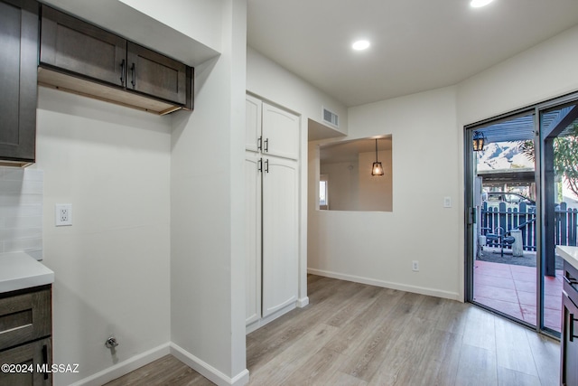 interior space featuring light hardwood / wood-style floors