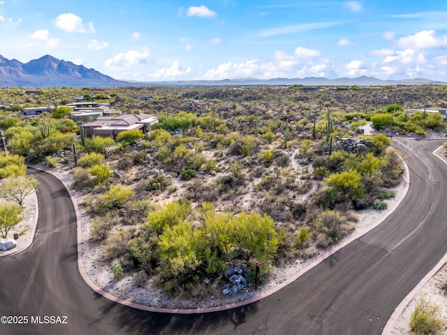 drone / aerial view with a mountain view