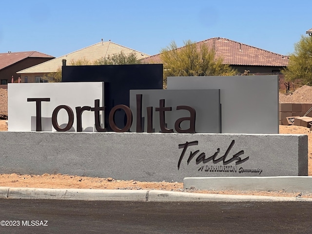 view of community sign
