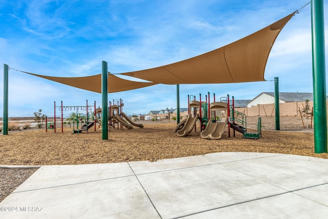 view of community jungle gym