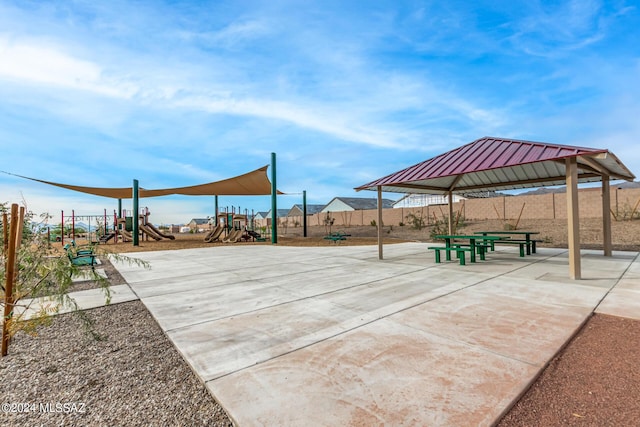 view of home's community featuring a gazebo and a playground