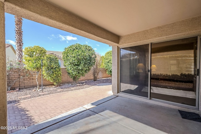 view of patio featuring a fenced backyard