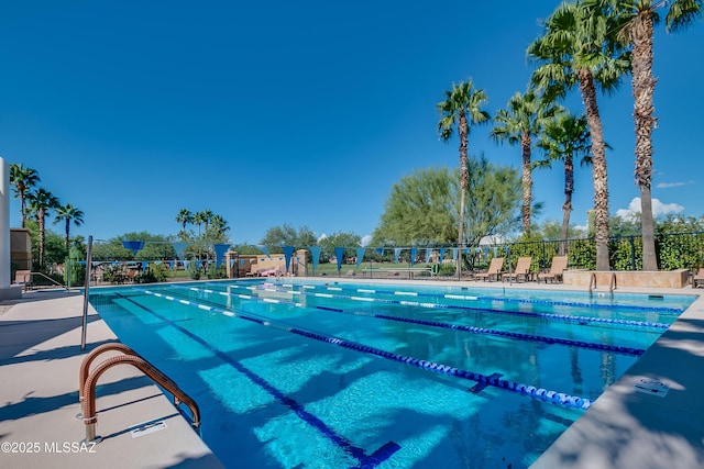 community pool with fence