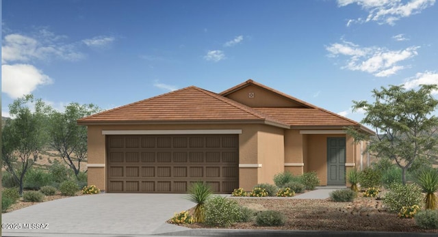 view of front facade featuring a garage