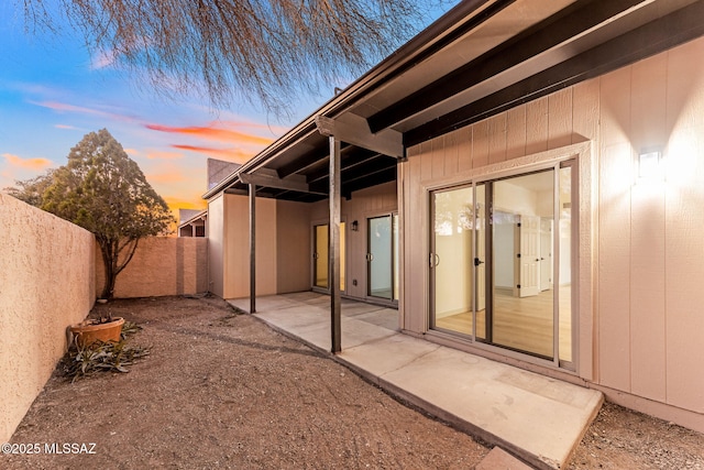 exterior space with a fenced backyard